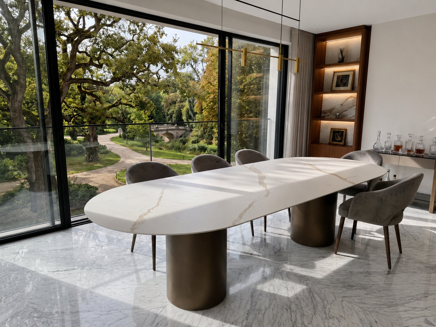 Table de repas en céramique Byblos — COLOMBUS, fabriquée en France à Wattrelos