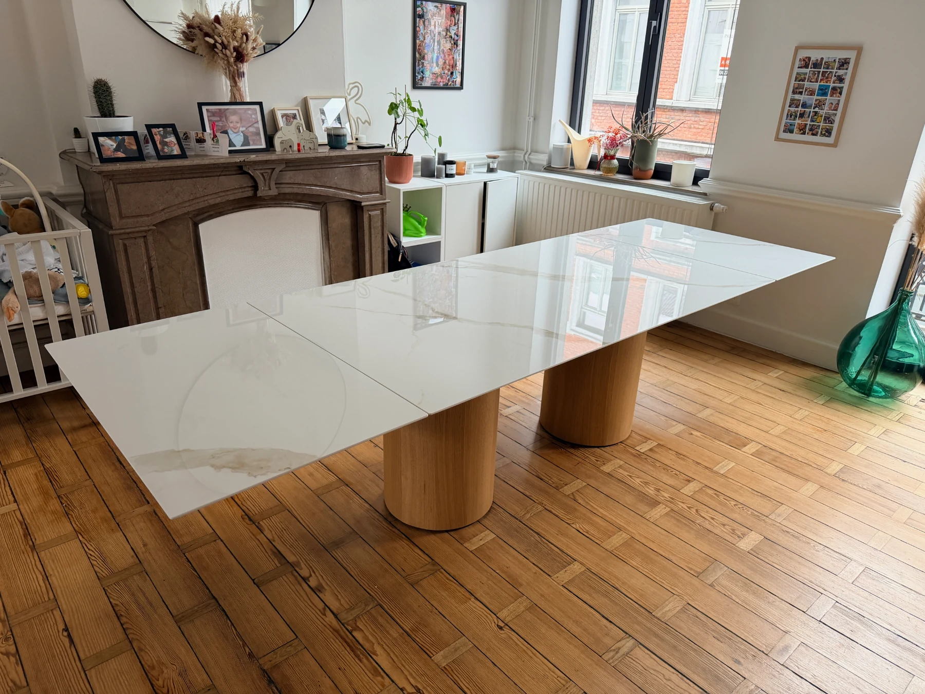 Table Byblos Oak Line extensible avec deux rallonges de 60 cm