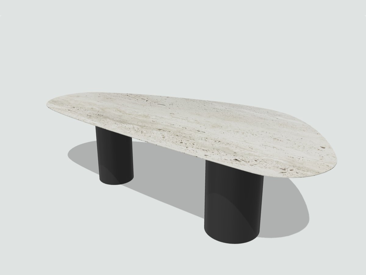 Table de repas en céramique Byblos Trio — COLOMBUS, rendu 3D
