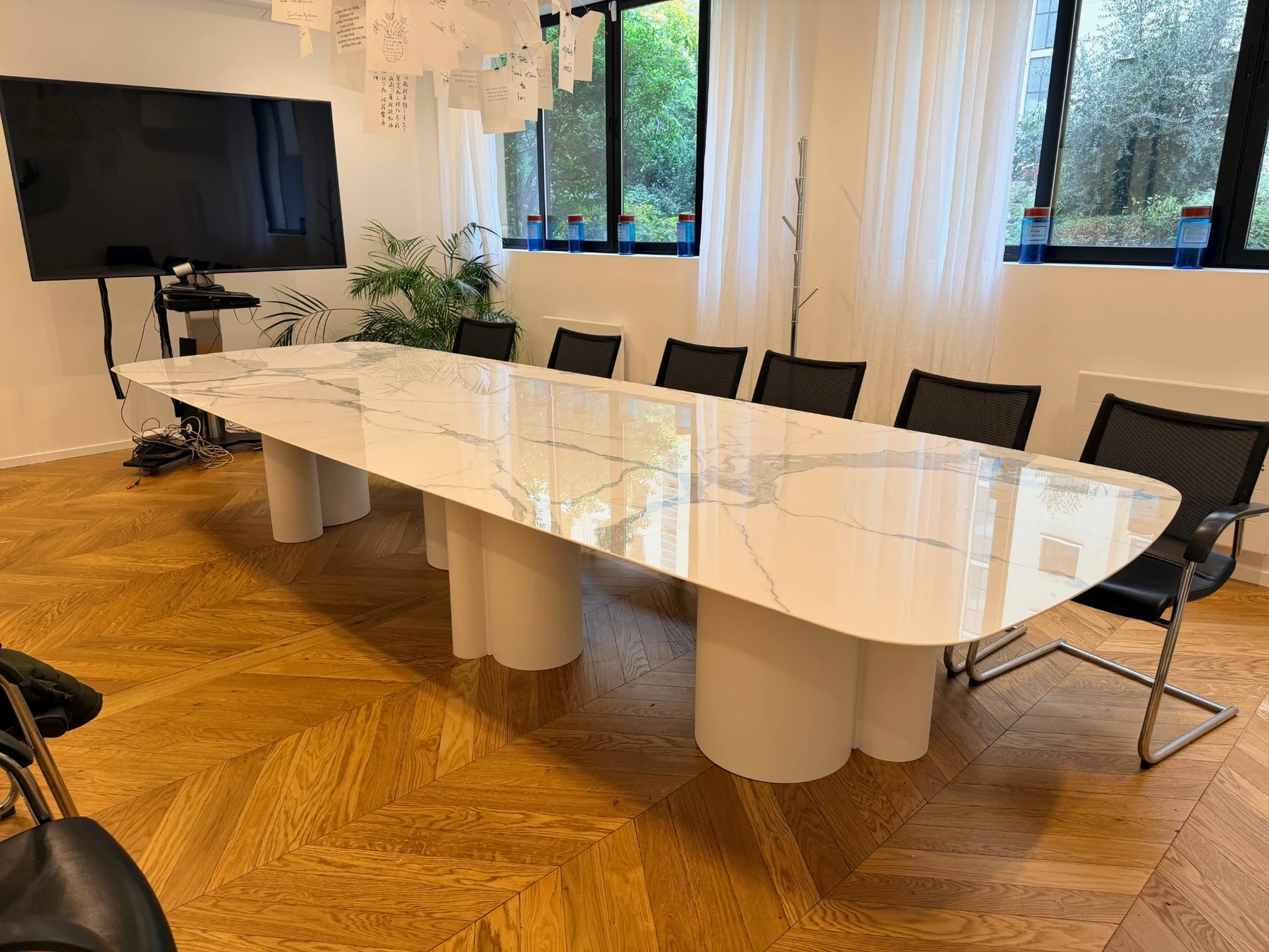 Table de réunion COLOMBUS grand format 500 x 140 cm