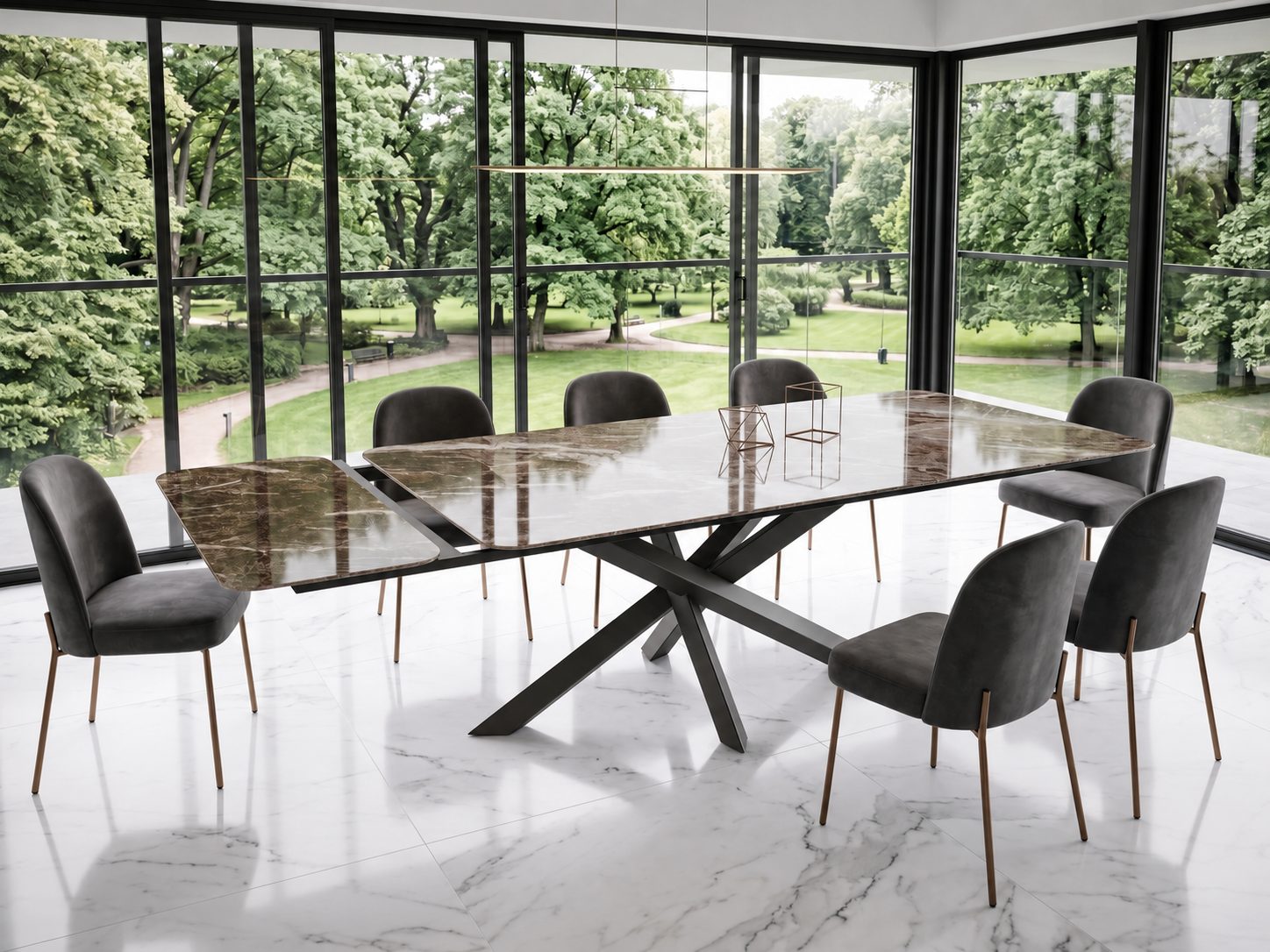 Table en céramique extensible COLOMBUS — Versatile à rallonges · Cer 903 poli miroir